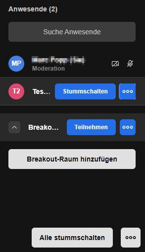 Moderationsoptionen